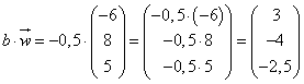 Beispiel fr die Multiplikation mit einem negativen Faktoren